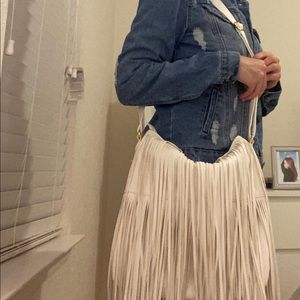 Women’s Fringed White Purse